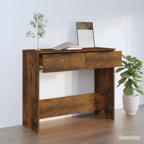 Table console Chne fum 90x36x75 cm Bois d'ingnierie