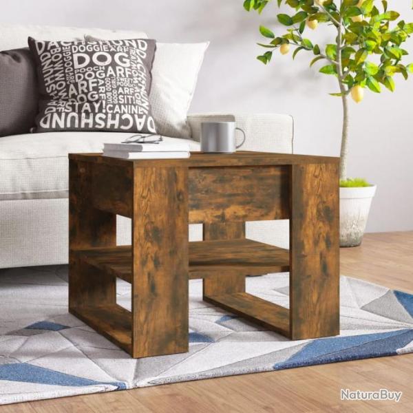 Table basse Chne fum 55,5x55x45 cm Bois d'ingnierie