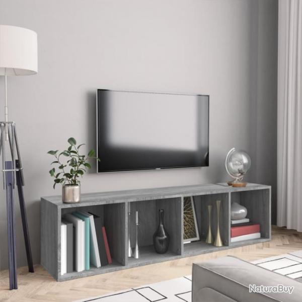 Bibliothque/Meuble TV Sonoma gris 143x30x36 cm