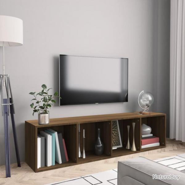 Bibliothque/Meuble TV Chne marron 143x30x36 cm