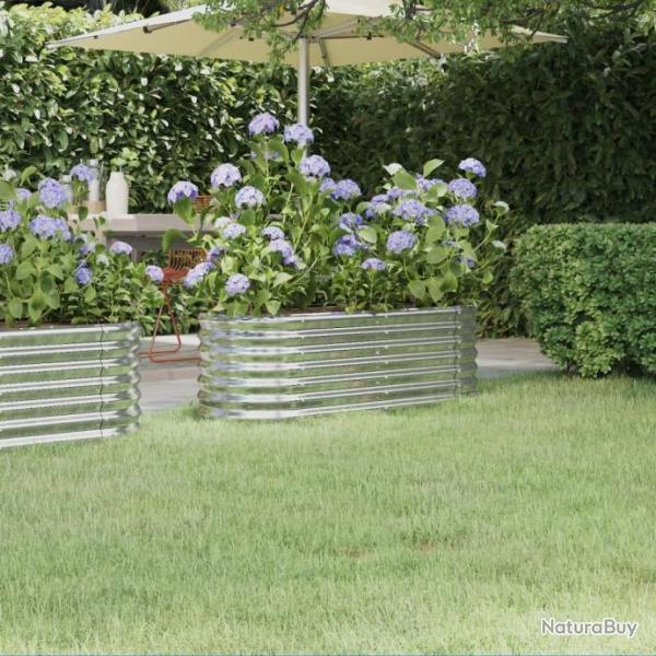 Jardinire Acier enduit de poudre 114x40x36 cm Argent