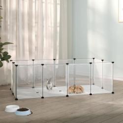 Cage pour petits animaux Transparent 144x74x46,5 cm PP et Acier