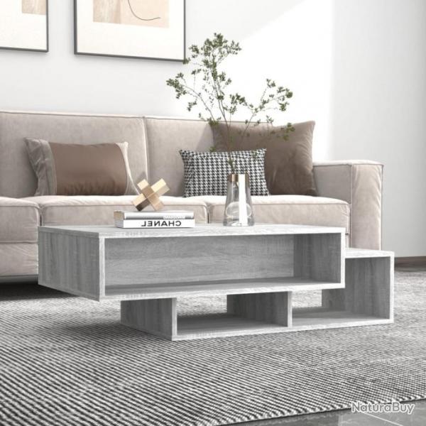 Table basse Sonoma gris 105x55x32 cm Bois d'ingnierie