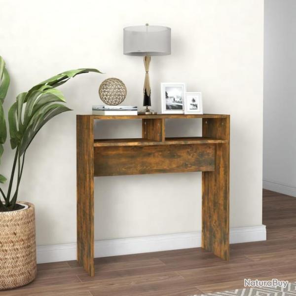 Table console Chne fum 78x30x80 cm Bois d'ingnierie