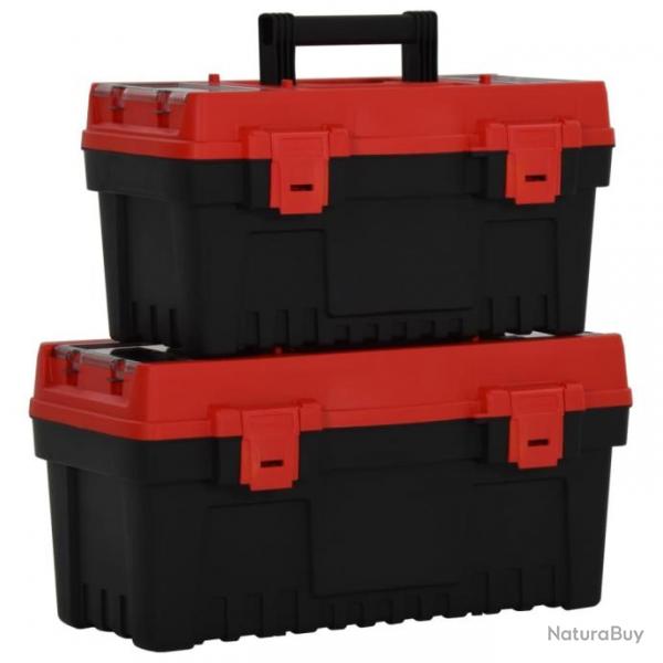 Ensemble de bote  outils 2 pcs Noir et rouge Polypropylne