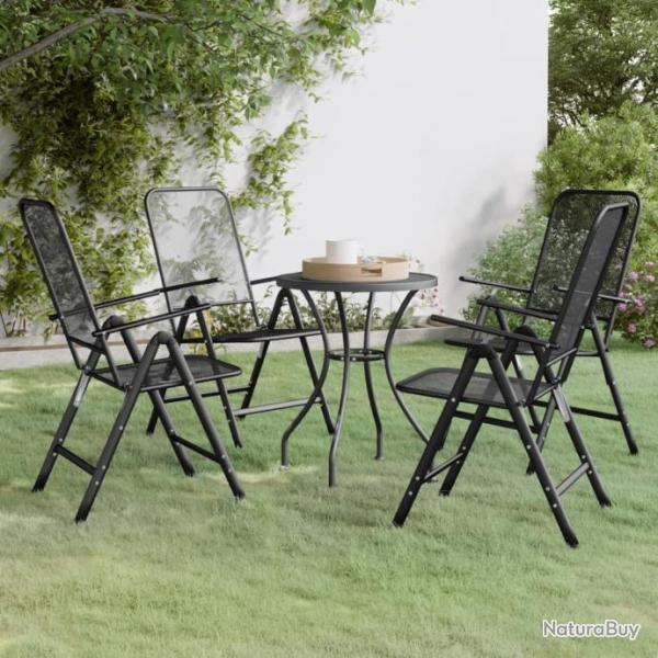 Mobilier  dner de jardin 5 pcs Maille Mtal Anthracite