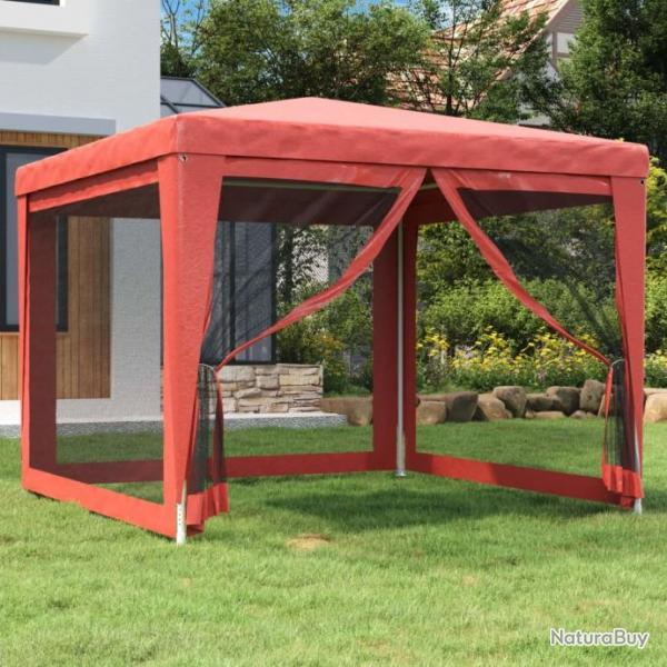 Tente de fte avec 4 parois latrales en maille Rouge 3x3m PEHD