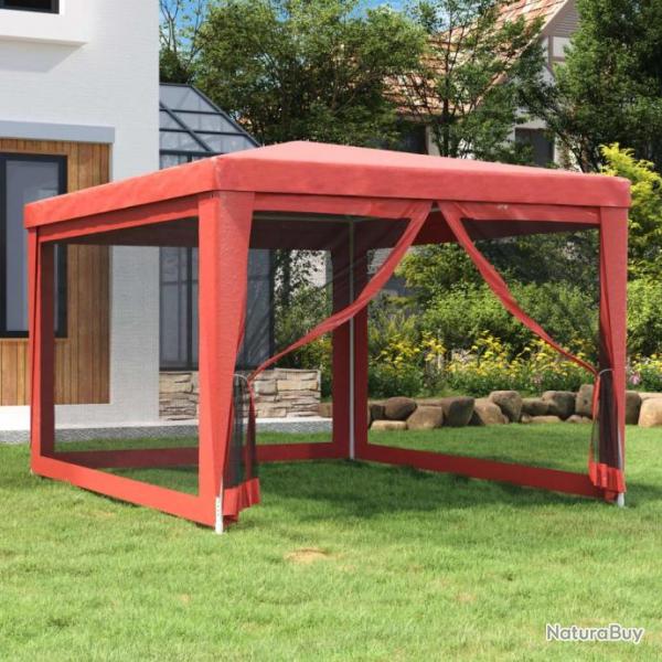 Tente de fte avec 4 parois latrales en maille Rouge 3x4m PEHD