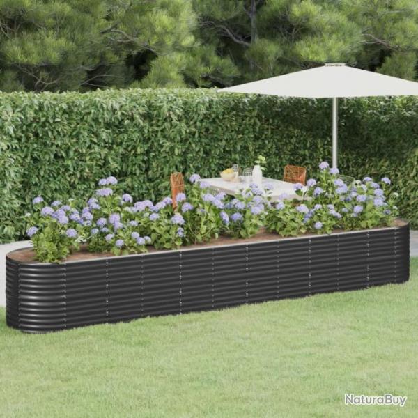 Jardinire Acier enduit de poudre 440x80x68 cm Anthracite