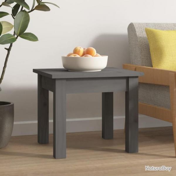 Table basse Gris 35x35x30 cm Bois massif de pin