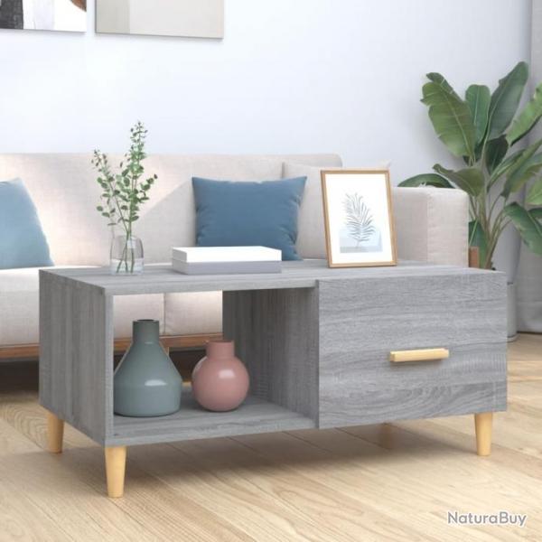 Table basse Sonoma gris 89,5x50x40 cm Bois d'ingnierie