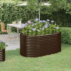 Jardinière de jardin Acier enduit de poudre 152x80x68 cm Marron