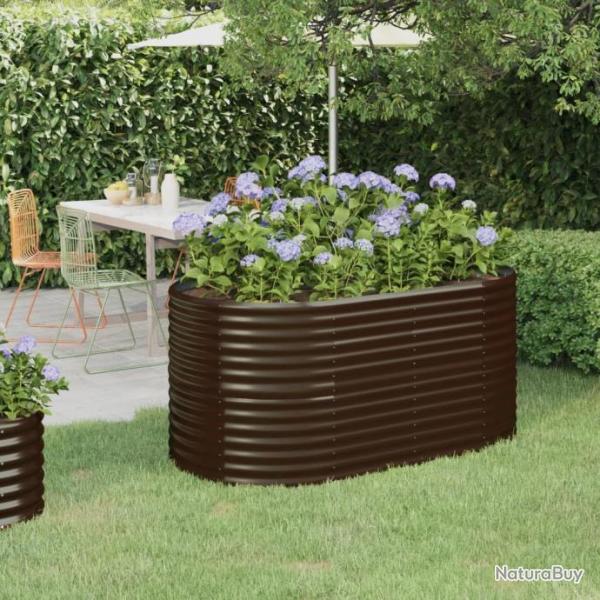 Jardinire de jardin Acier enduit de poudre 152x80x68 cm Marron