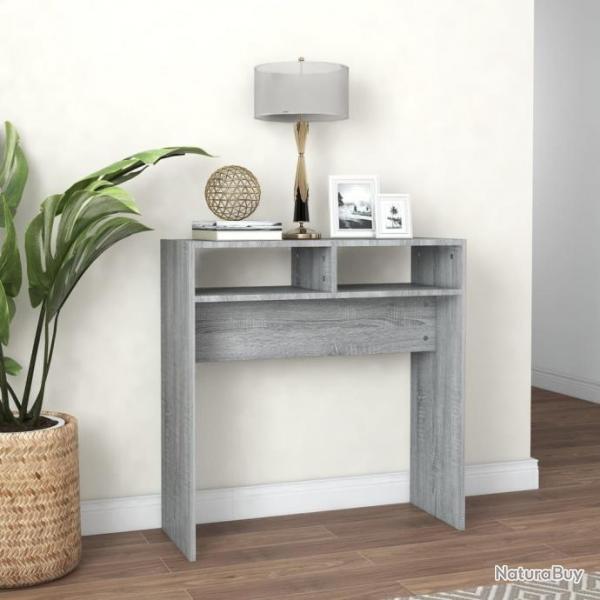 Table console Sonoma gris 78x30x80 cm Bois d'ingnierie