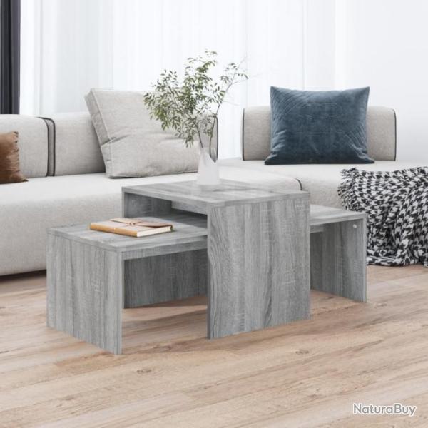 Ensemble table basse Sonoma gris 100x48x40 cm Bois d'ingnierie