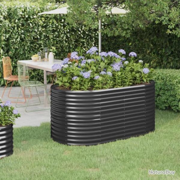 Jardinire Acier enduit de poudre 152x80x68 cm Anthracite