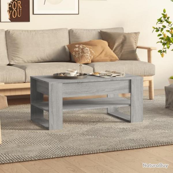 Table basse Sonoma gris 102x55x45 cm Bois d'ingnierie