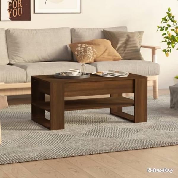 Table basse Chne marron 102x55x45 cm Bois d'ingnierie