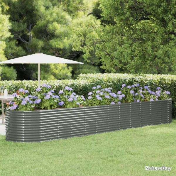 Lit surlev de jardin Acier enduit de poudre 507x100x68cm gris