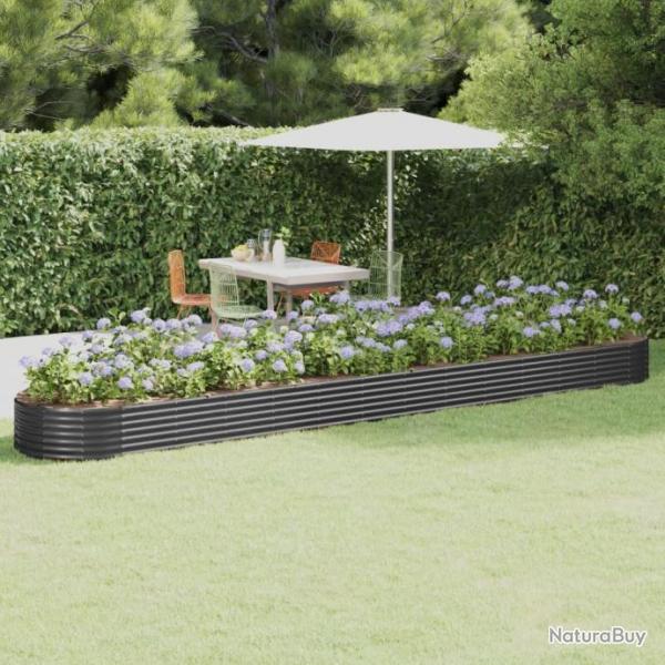 Lit surlev de jardin Acier enduit de poudre Anthracite