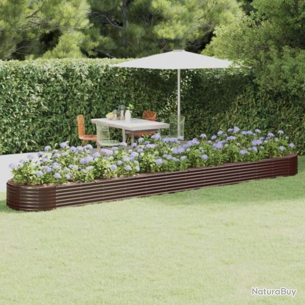 Jardinire de jardin Acier enduit de poudre 544x100x36cm Marron