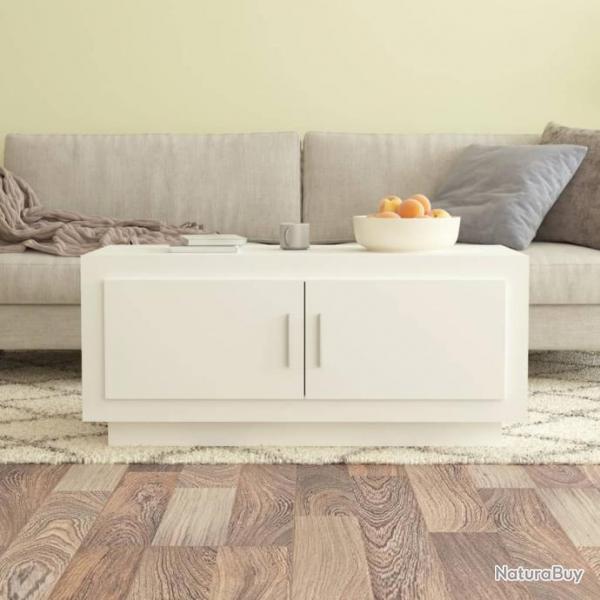 Table basse Blanc 102x50x45 cm Bois d'ingnierie