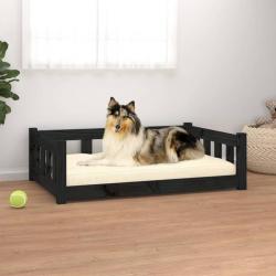 Lit pour chien Noir 95,5x65,5x28 cm Bois de pin solide