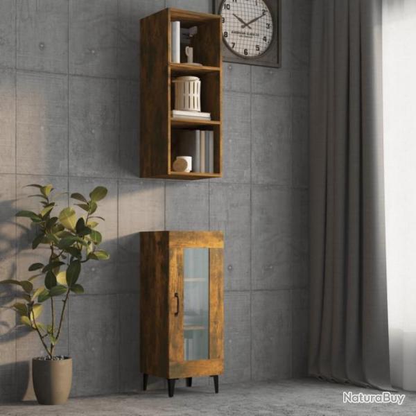 Armoire murale Chne fum 32,5x34,5x90 cm Bois d'ingnierie