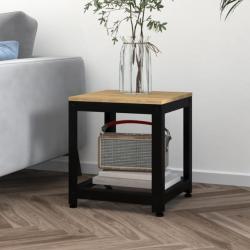 Table d'appoint Marron clair et noir 40x40x45 cm MDF et fer