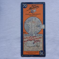 ancienne carte vintage Michelin n° 70 Beaune-Evian