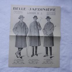 ancien dépliant vintage publicitaire La Belle Jardinière Paris - Loden B.J.