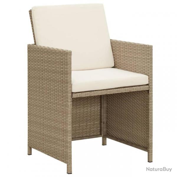 Ensemble de salle  manger de jardin 3 pcs avec coussins Beige