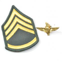 Lot insigne patch de grade US et insigne pins parachutiste