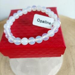 Bracelet en Opaline perles 8 mm avec écrin