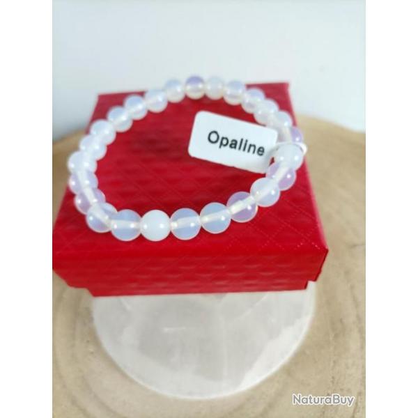 Bracelet en Opaline perles 8 mm avec crin