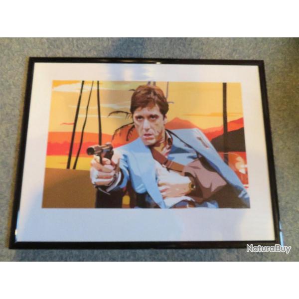 Cadre Artistique - Al Pacino dans le film Scarface  ralis par Brian De Palma en 1983. (N03)
