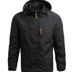 Veste étanche à capuche, coupe vent chasse pêche OUTDOOR coloris NOIR ...LIVRAISON OFFERTE