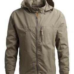 Veste étanche à capuche, coupe vent chasse pêche OUTDOOR coloris KAKI ...LIVRAISON OFFERTE