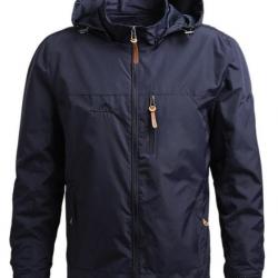 Veste étanche à capuche, coupe vent chasse pêche OUTDOOR coloris BLEU...LIVRAISON OFFERTE