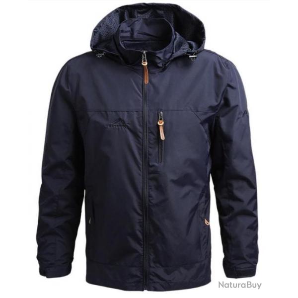 Veste tanche  capuche, coupe vent chasse pche OUTDOOR coloris BLEU...LIVRAISON OFFERTE