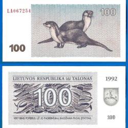 Lituanie 100 Talonas 1992 Neuf Billet Oiseau Litu Litas