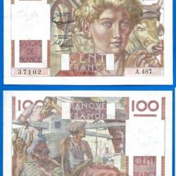 France 100 Francs 1952 Serie A Jeune Paysan Billet Frc Frs Frcs Europe