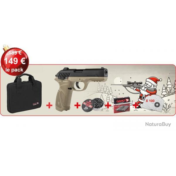 Pack Pistolet  plombs 4,5 mm CO2 GAMO PT-85 Dsert (3,90 joules) - PROMOTION NOL 2024