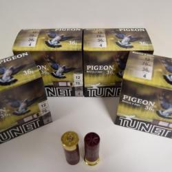 Lot de munitions TUNET pigeon Cal.12/70 36G BJ X4 boites