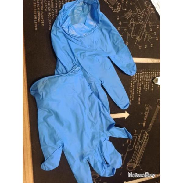 gants nitrile bleu taille M