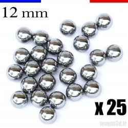 25 billes 12mm Acier - Impact - Expédition France - Idéal Lance pierre bricolage et autres