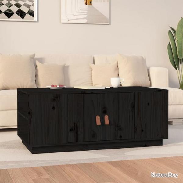 Table basse Noir 100x50x41 cm Bois massif de pin