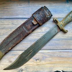COLLINS & CO LEGITIMUS N°18 BRASS HANDLE XIX @ COUTEAU POIGNARD BOWIE MACHETTE USA NO PUMA COLT
