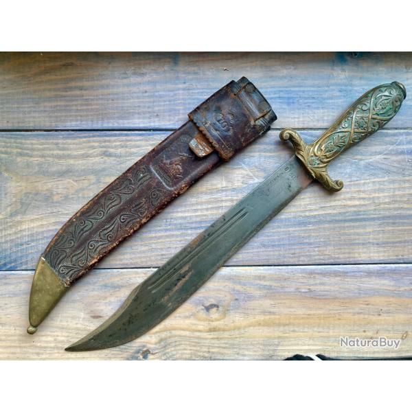 COLLINS & CO LEGITIMUS N18 BRASS HANDLE XIX @ COUTEAU POIGNARD BOWIE MACHETTE USA NO PUMA COLT