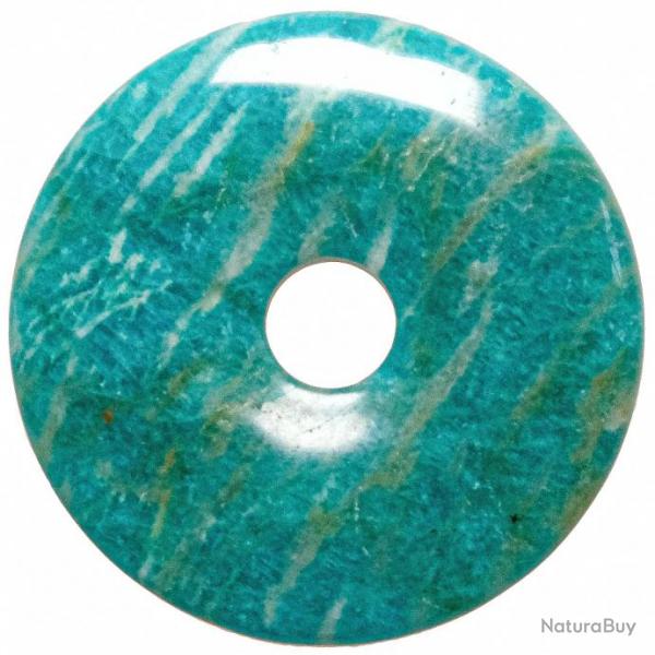 Donut Pi Chinois en amazonite de Russie pour pendentif 4 cm